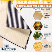 Load image into Gallery viewer, Durable Beeswax Coated Bread Bags - Stylish and Reusable | 2 Sizes Available