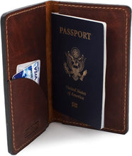 Load image into Gallery viewer, Elegant Leather Passport Holder for Men | Compact 3.5" x 5.5" Notebook Cover