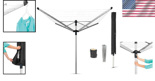 Versatile Folding Clothes Drying Rack with Clothespins and Protective Cover