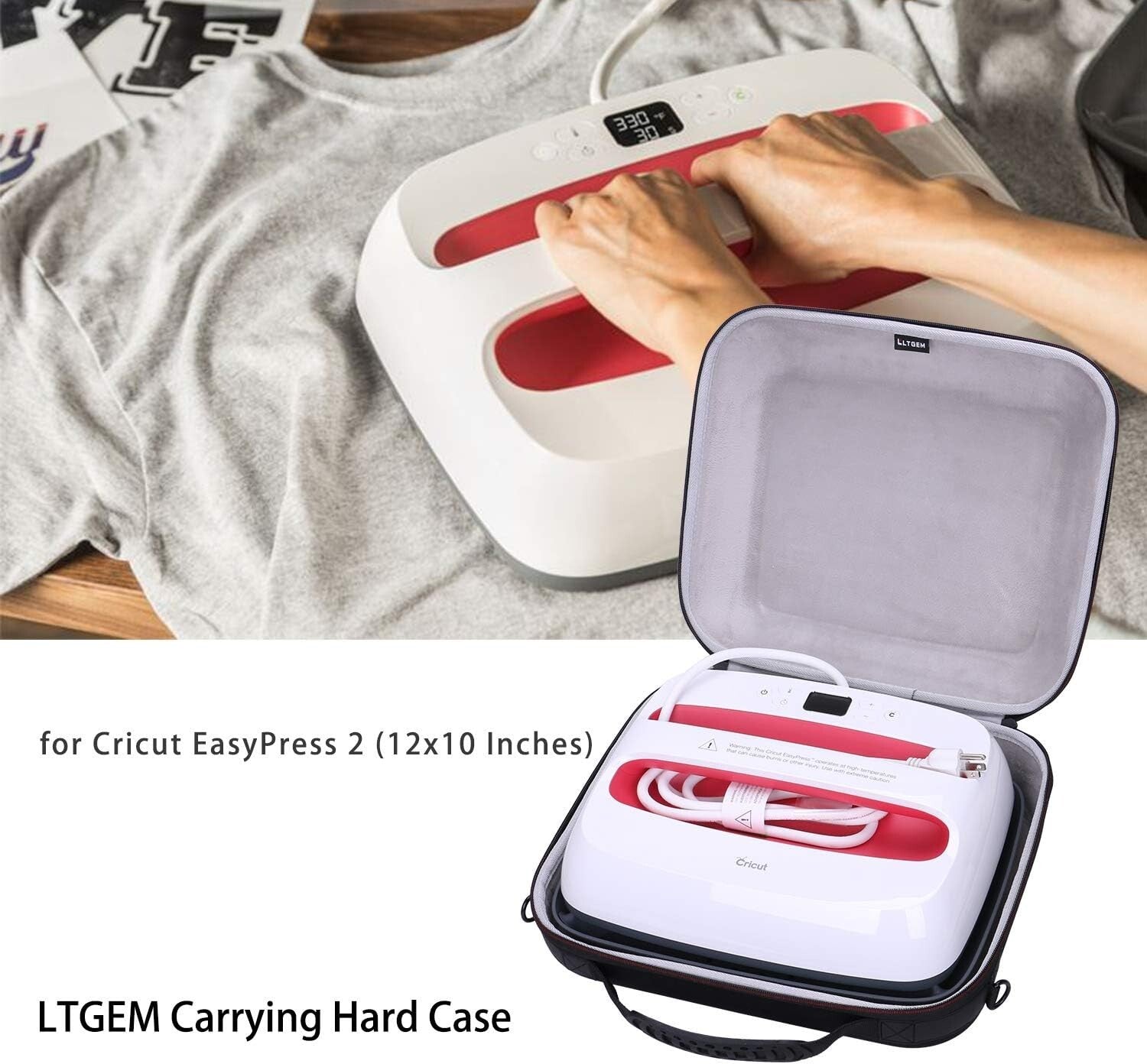 Lightweight Black & Gray Case for Cricut EasyPress 2/3 - Perfect Protection