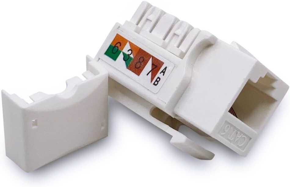 Durable 100-Pack Cat6 Keystone Jacks - Gold-Plated RJ45 Ethernet Wall Jacks