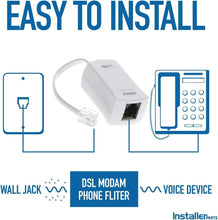 Load image into Gallery viewer, Universal DSL Filter for Clear Communication - 10 Ivory Pack, Easy Install