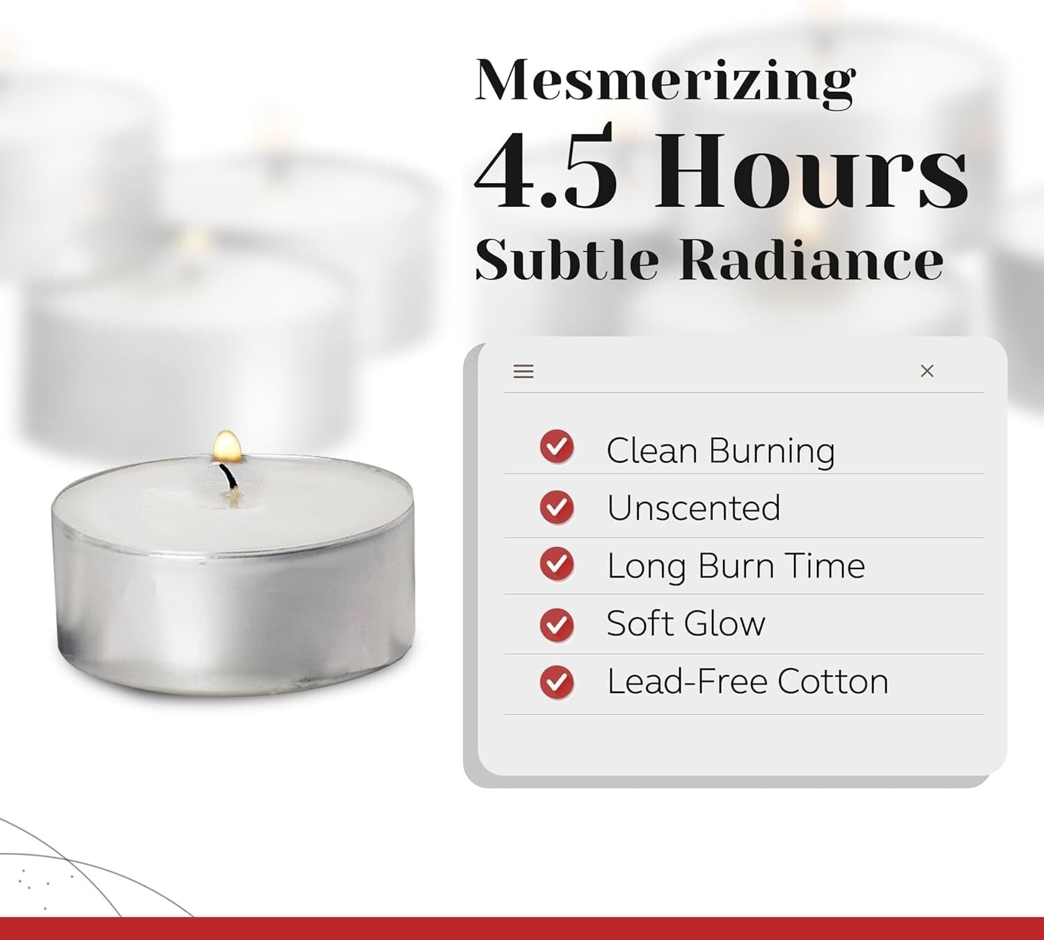 Romantic Dinner & Spa - 500 Pack White Tea Light Candles - 4.5 Hour Burn