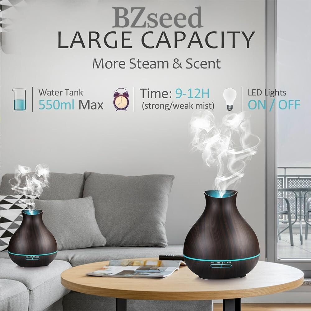 2-Pack High Mist Aromatherapy Diffusers for Large Rooms - Auto Shutoff Safety