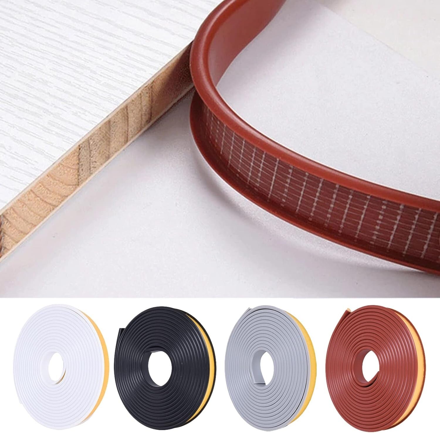 Flexible U-Shape Edge Protector with Self-Adhesive - 5M Furniture Trim in White