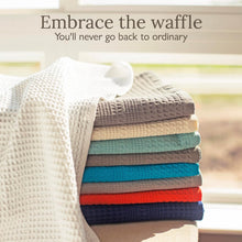 Load image into Gallery viewer, Set of 2 Classic Waffle Bath Towels - 100% Cotton Quick Dry &amp; Super Absorbent