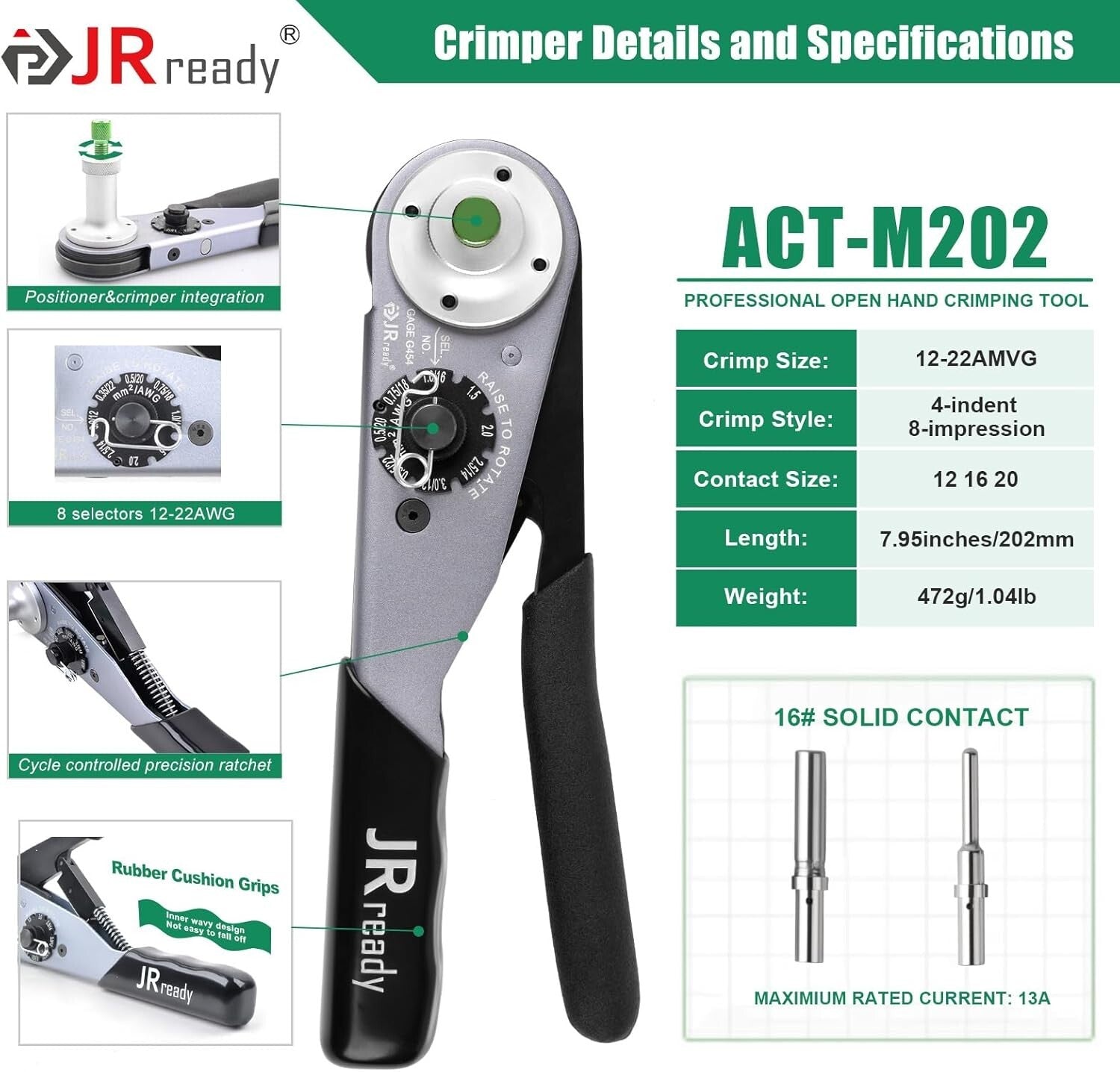 Waterproof Deutsch Connector Kit with Ergonomic Crimp Tool - 2 to 12 Pin Options