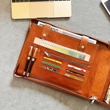 Load image into Gallery viewer, Elegant 7-Ring Check Binder Portfolio in Genuine Buffalo Leather - 600 Checks