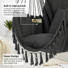 Load image into Gallery viewer, Stylish Portable Hammock Chair with Cushions - Ideal for Relaxation &amp; Reading