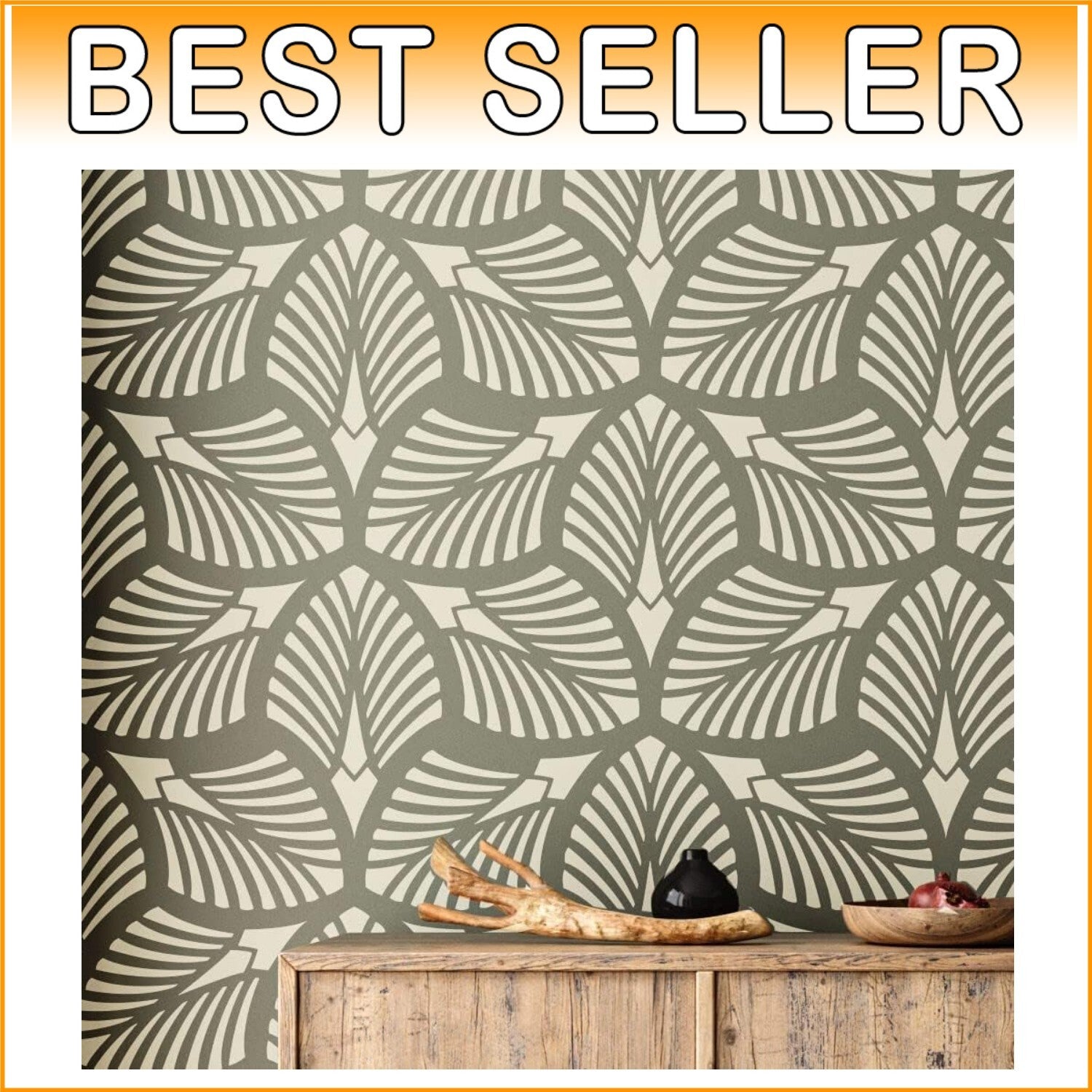 Durable 23" x 38" Palm Leaf Stencil for Quick and Stylish Wall Painting
