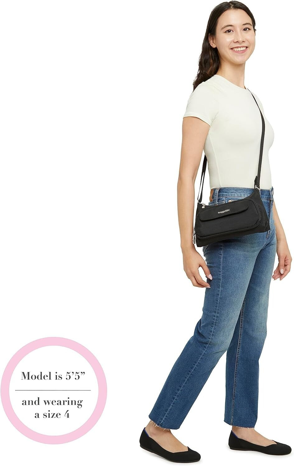 Everyday Crossbody Bag: Compact Nylon Purse with Built-In Wallet & Card Slots