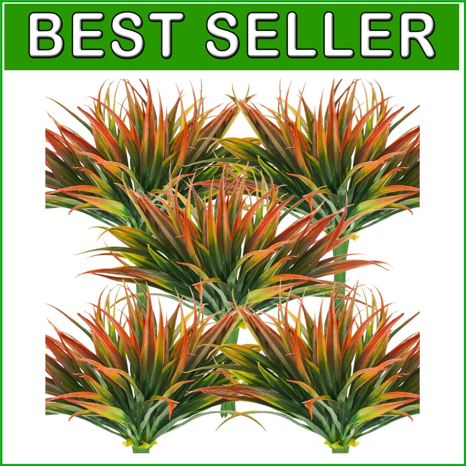32Pcs UV Resistant Lush Faux Plants - Red Plastic Grass for Indoor/Outdoor Décor