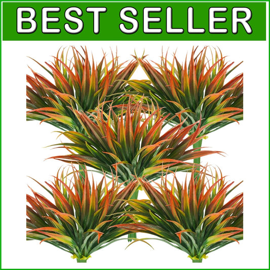 32Pcs UV Resistant Lush Faux Plants - Red Plastic Grass for Indoor/Outdoor Décor