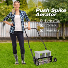 Load image into Gallery viewer, Compact 18-Inch Lawn Aerator with Weight Tray for Improved Soil Penetration