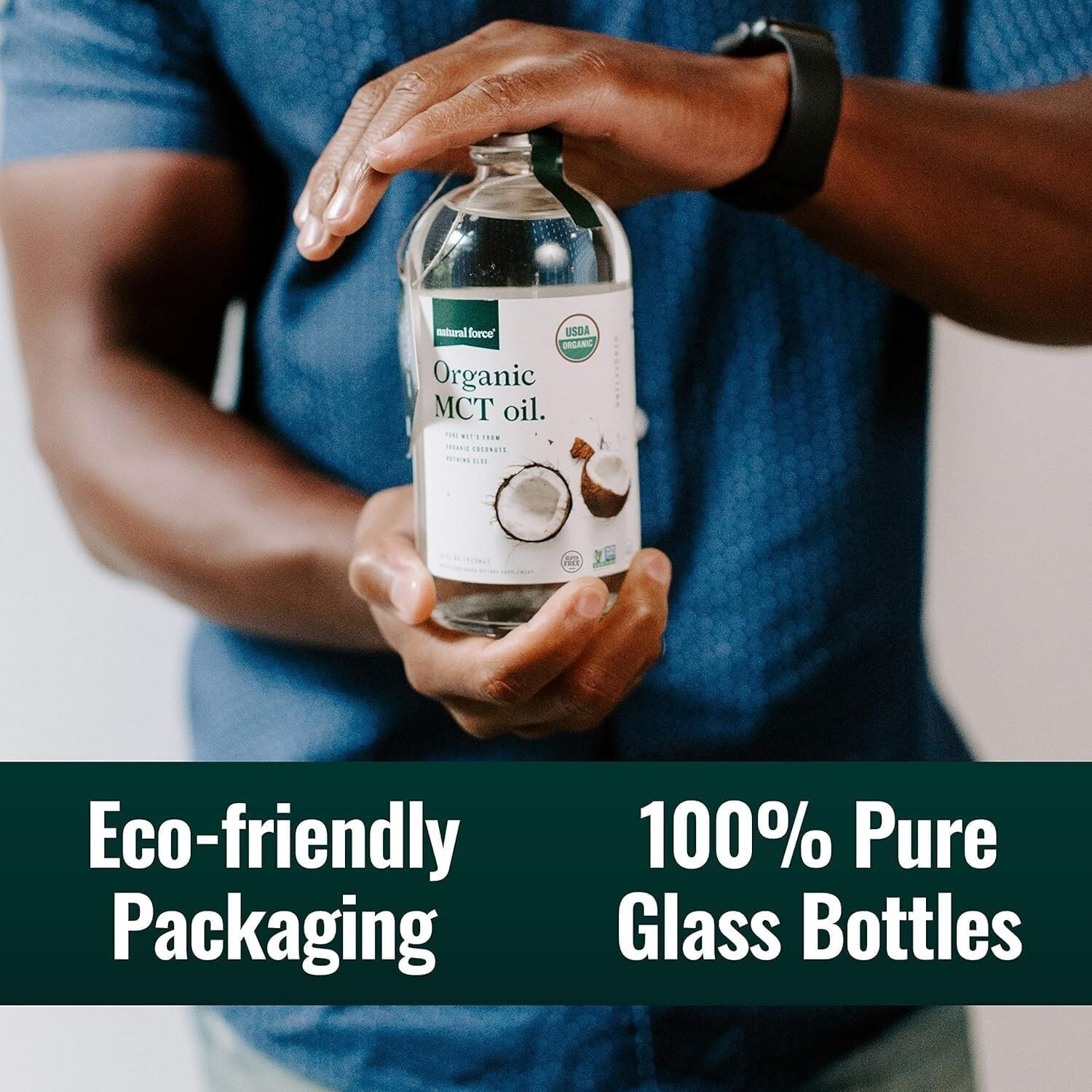 Organic MCT Oil - 32oz Glass Bottle, High-Quality Coconut Oil with 14g MCT