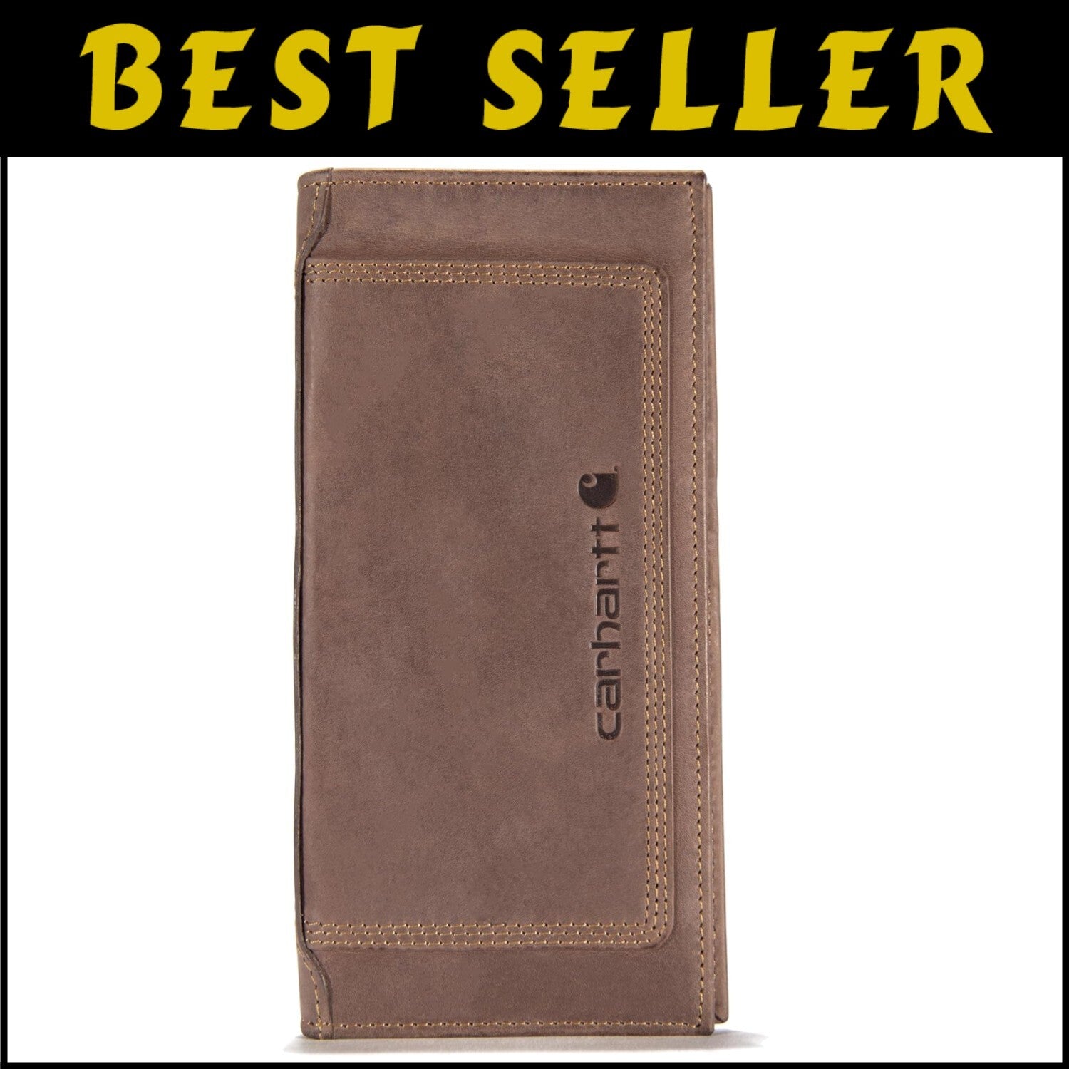 Men's Rugged Leather Triple Stitch Wallet in Brown Rodeo - Durable & Stylish