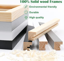 Load image into Gallery viewer, Set of 4 Elegant Solid Wood 12x16 Picture Frames - Lightweight Black Design