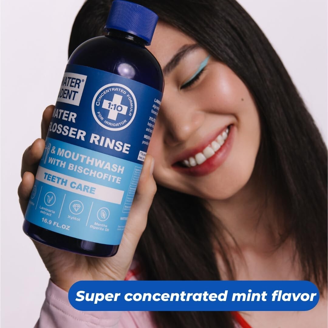 2-Pack Mint Flavor Concentrated Rinse for Enhanced Water Flossing & Fresh Breath