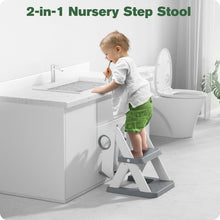 Load image into Gallery viewer, Potty Training Step Stool Seat - Waterproof, Adjustable &amp; Safeguards Sensitivity