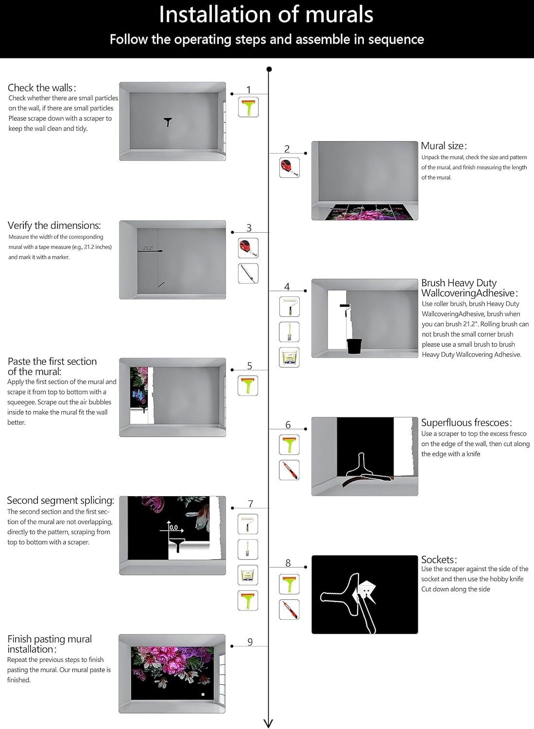 Customizable Tropical Floral Wallpaper – 3D Purple Peony Design for Any Room