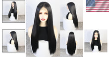 Load image into Gallery viewer, Adjustable 24-Inch Long Straight Synthetic Wig - Comfortable and Chic