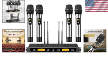 Load image into Gallery viewer, Professional Wireless Microphones System – 4x10 Channels with Metal Body Mics