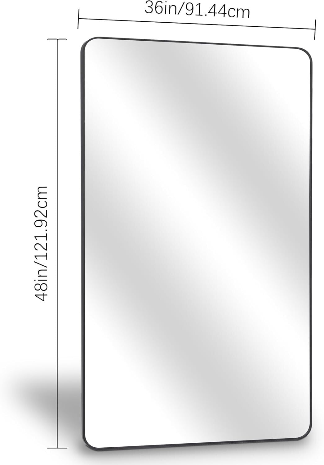 Modern 36" x 48" Decorative Mirror with Rustproof Frame - Perfect for Any Room