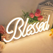 Load image into Gallery viewer, USB Powered Blessed Neon Light - Beautiful Wall Decor with Adjustable Brightness