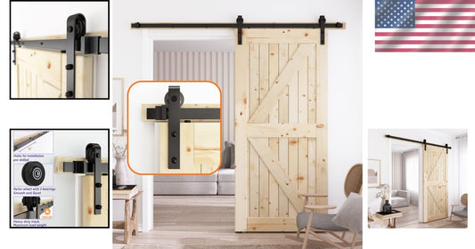6FT Sliding Barn Door Hardware - Quiet, Smooth Operation, Easy Installation