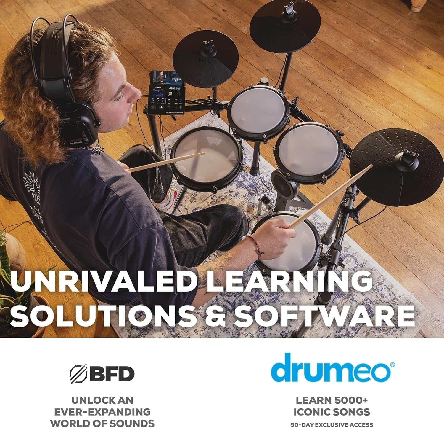 Ultimate Nitro Max Drum Kit - 10" Dual Zone Snare, 440+ Sounds & Drumeo Access