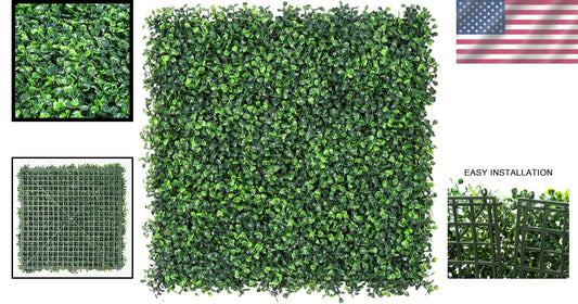 Easy Install 20"x20" Artificial Boxwood Hedge Panels for Indoor & Outdoor
