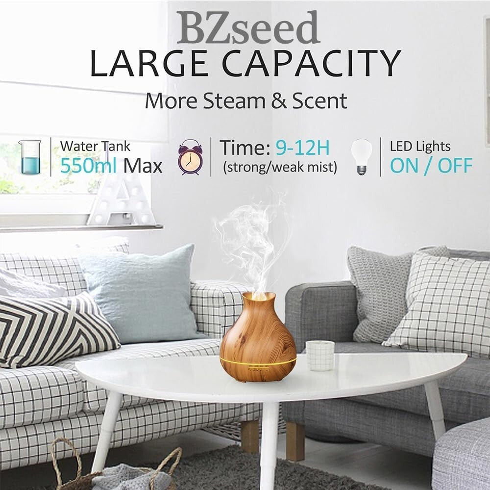 Essential Oil Humidifiers with Auto-Off Safety and 7 LED Options - Perfect Gift