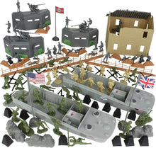 Load image into Gallery viewer, Ingenious D-Day 114-Piece Playset with Soldiers, Bunkers &amp; Historical Detail