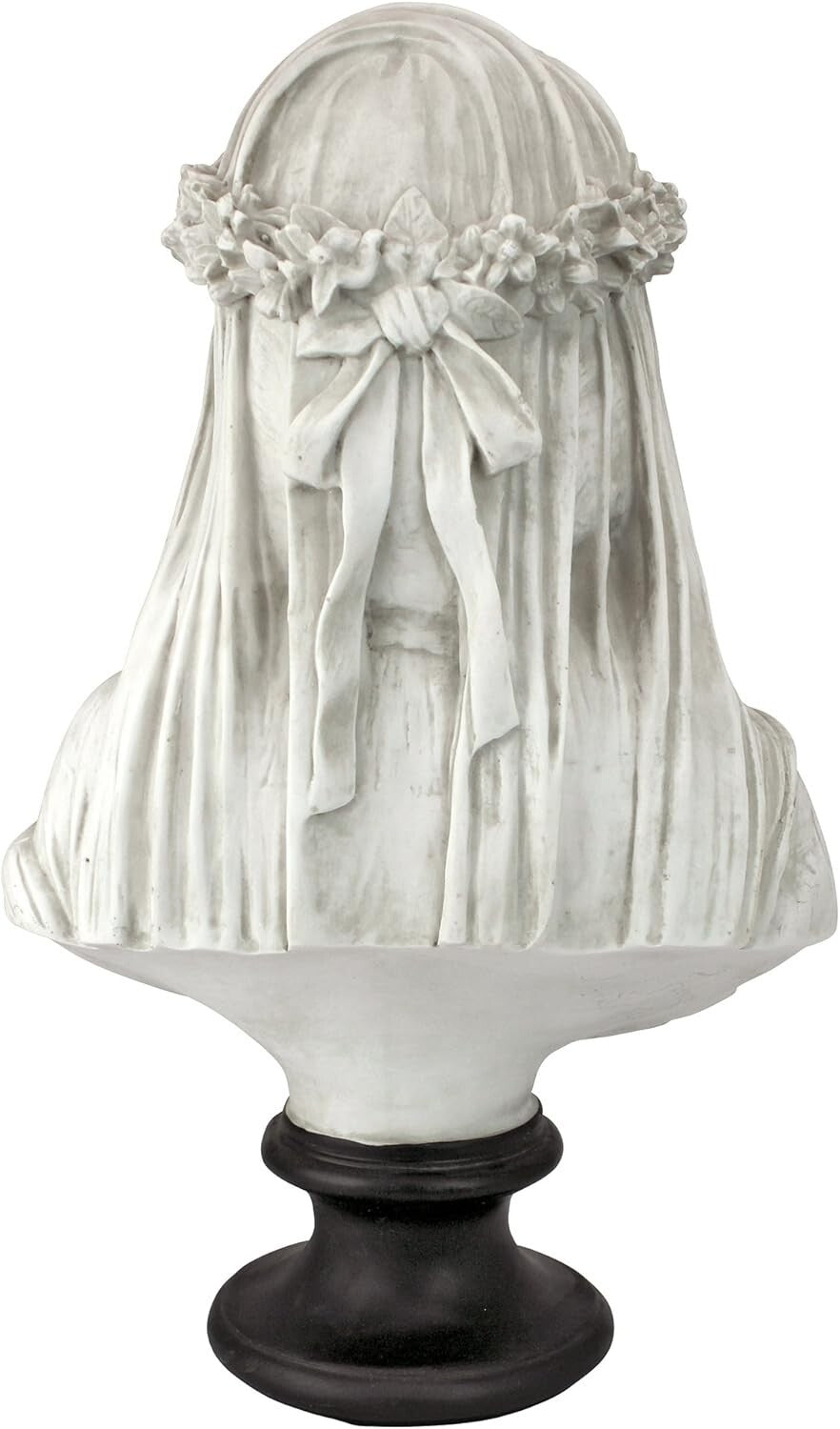 9" Wide Cast Stone Veiled Maiden Sculpture - Handcrafted Historical Art Decor