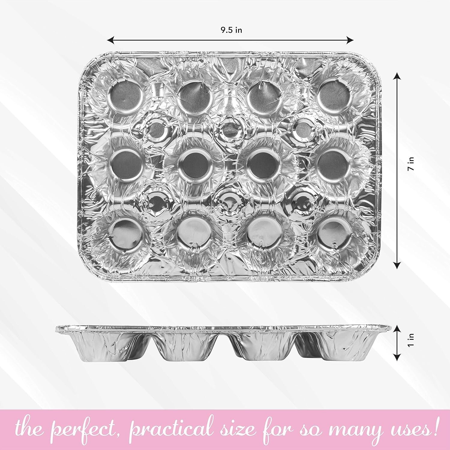 High-Quality Aluminum Mini Cupcake Pans - 12 Cavity, Eco-Friendly & Disposable