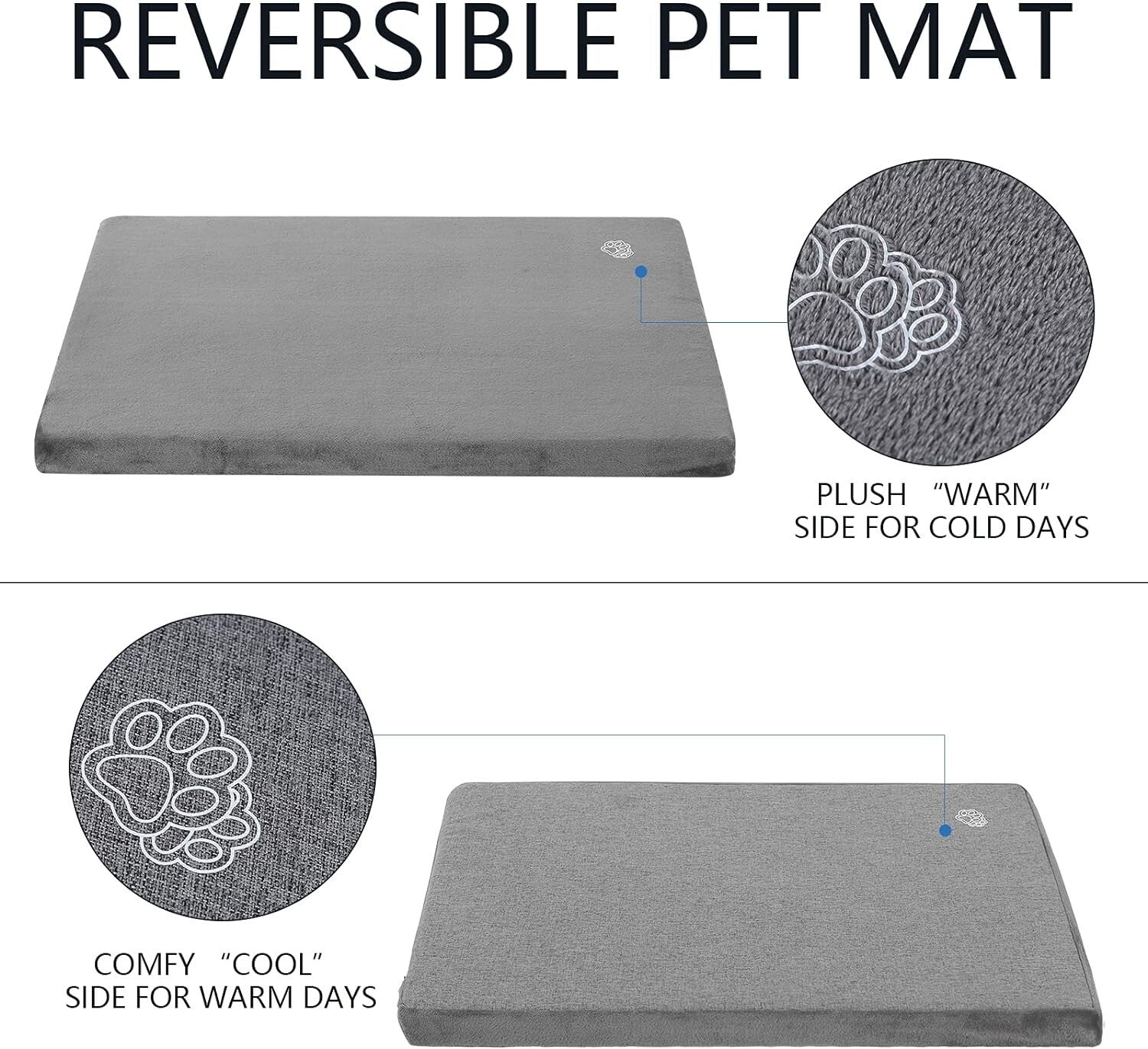 Durable X-Large Dog Bed Mat - Reversible & Waterproof for Year-Round Comfort