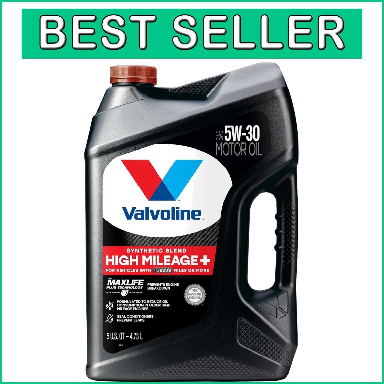 Anti-Wear 5W-30 Motor Oil with MaxLife Plus Protection for Aging Engines, 5 QT