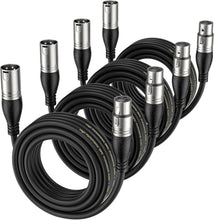 Load image into Gallery viewer, 4-Pack 15ft Balanced XLR Audio Cables - Reliable Microphone &amp; Speaker Connectors