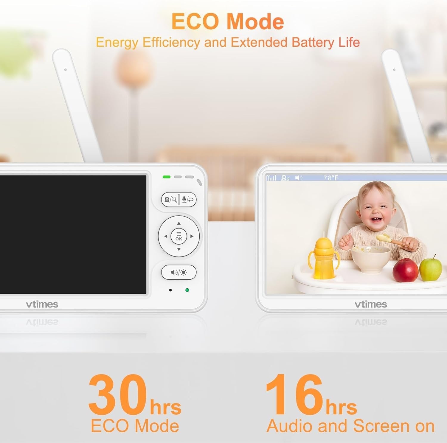 2-Way Audio Baby Monitor with 1000ft Range & Night Vision - Ideal for Parents
