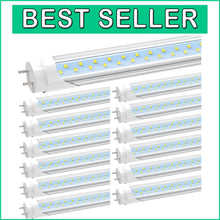 Load image into Gallery viewer, 12-Pack 4FT T8 LED Tube Lights, Bright 3000LM, Daylight 5000K, Ballast Bypass