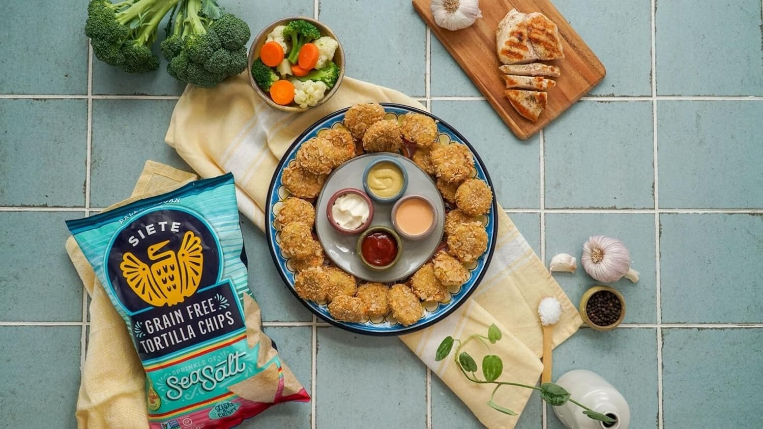 Avocado Oil Grain-Free Tortilla Chips - Healthy Gluten-Free Vegan Snacks, 12ct