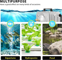 Load image into Gallery viewer, Durable 50W Electromagnetic Air Pump - 8 Outlets for Fish Tanks &amp; Hydroponics