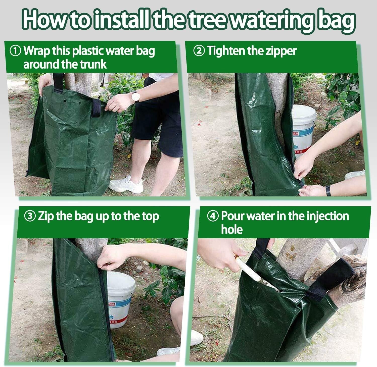 Efficient 20 Gallon PVC Tree Watering Bags - Reusable Drip Irrigation Set of 5