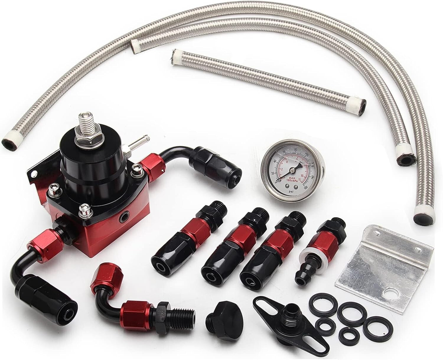 Durable EFI Kit 0-100psi with Adjustable Pressure Gauge & Essential Accessories