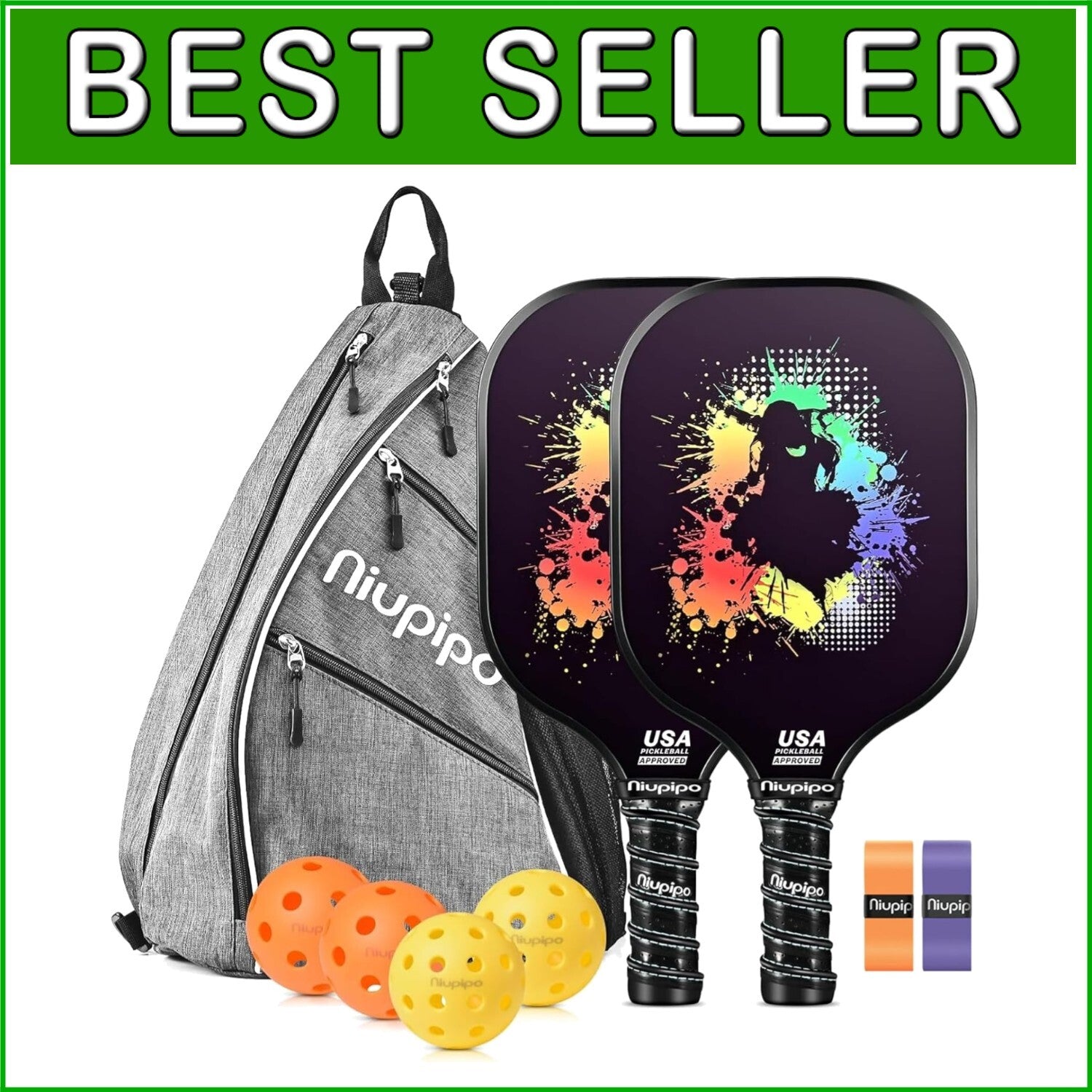 Lightweight USAPA Approved Pickleball Paddle Set - Ideal for All Skill Levels