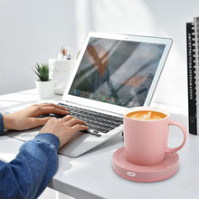 Load image into Gallery viewer, Stylish Coffee Warmer Set: Gravity-Induction Mug with Safety Features - Pink