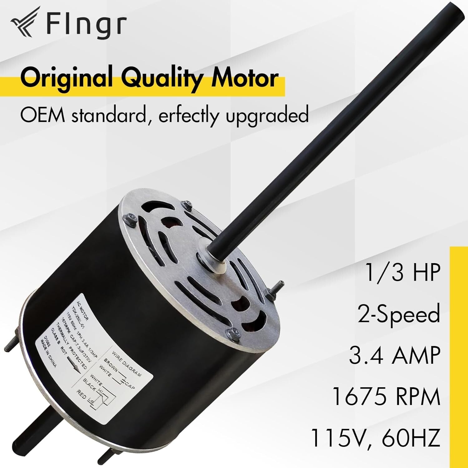 Coleman Mach RV A/C Fan Motor Replacement, 1/3 HP, With Capacitor Included