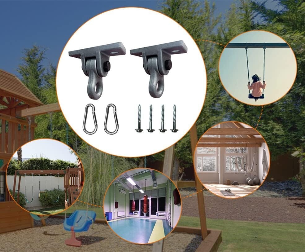 All-Weather 4-Pack Green Swing Hangers - Premium Aluminum with Complete Hardware