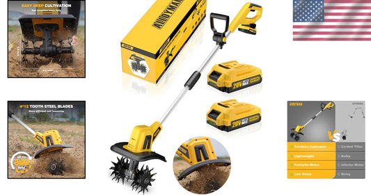 Efficient 360RPM Electric Garden Tiller with 9In Tilling Width & Safety Features