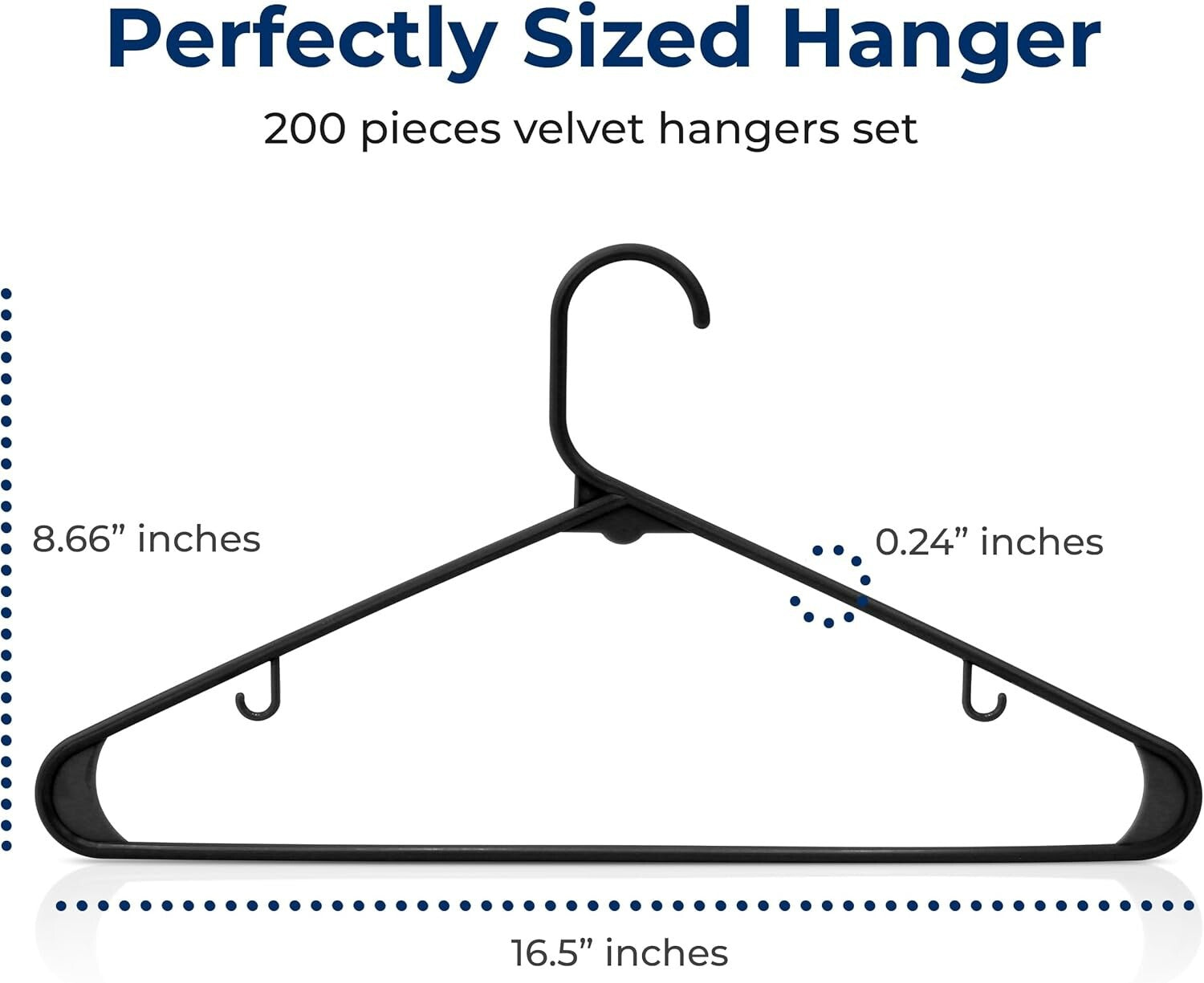 Durable Non-Slip Plastic Hangers - Set of 200 for Efficient Closet Organization
